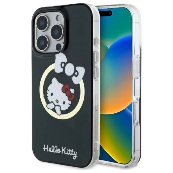 Hello Kitty IML Fun Bow MagSafe iPhone 16 Pro dėklas - juodas