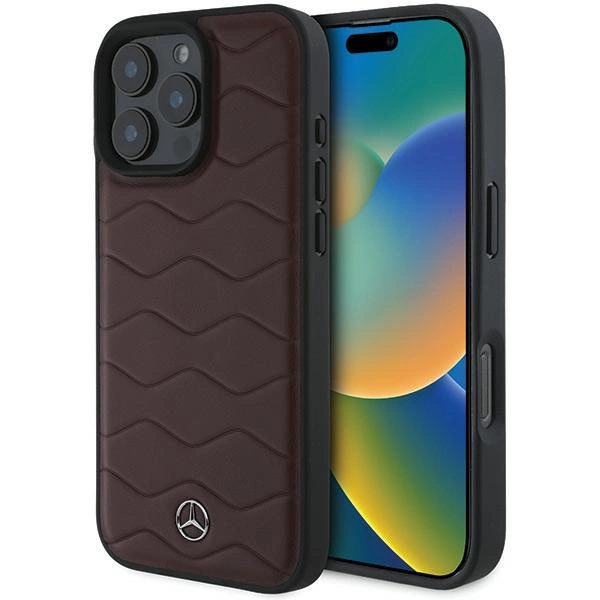 Mercedes MB bangos odinis dėklas iPhone 16 Pro Max - raudonas