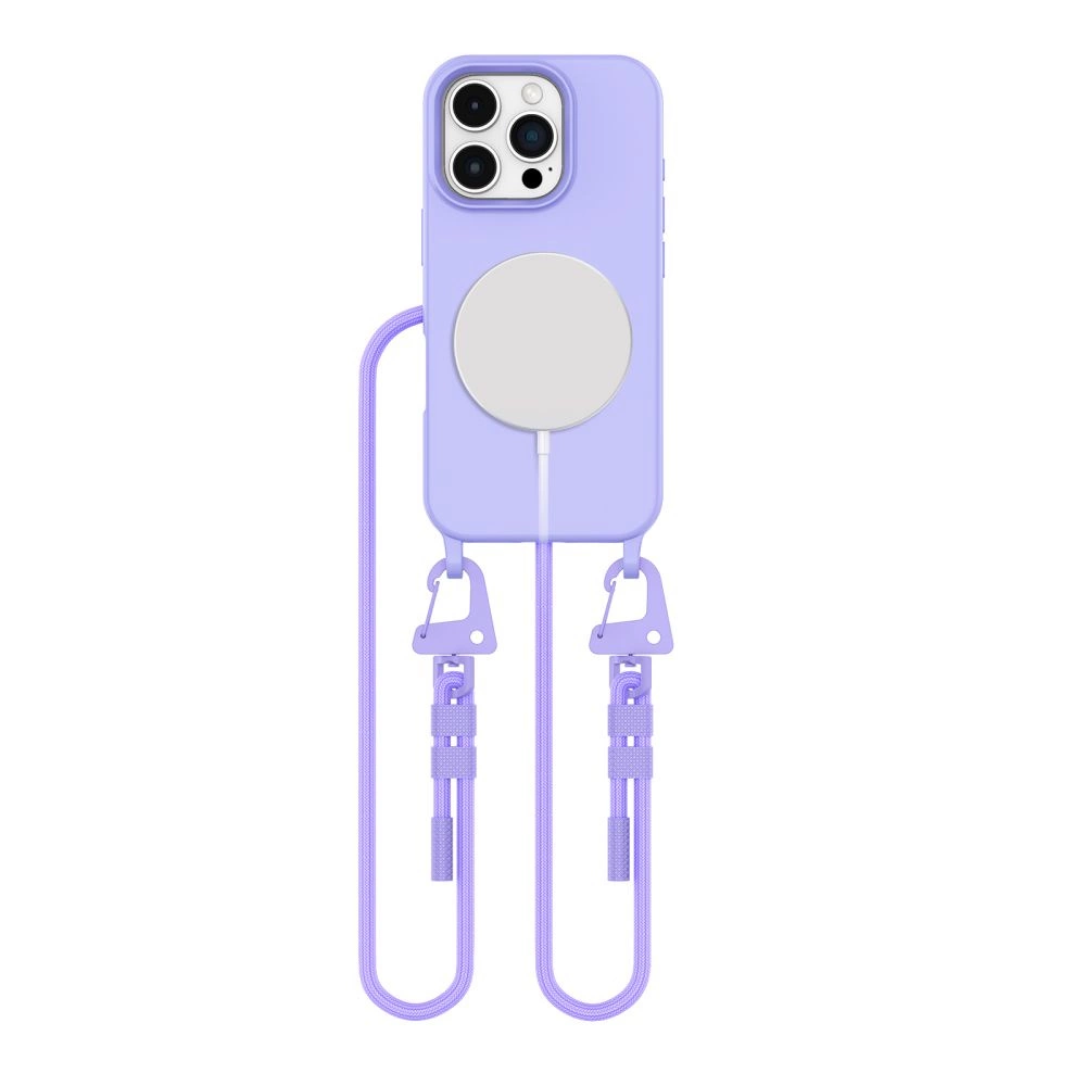 Tech-Protect MagNecklace MagSafe dėklas su dirželiu iPhone 16 Pro Max - violetinis