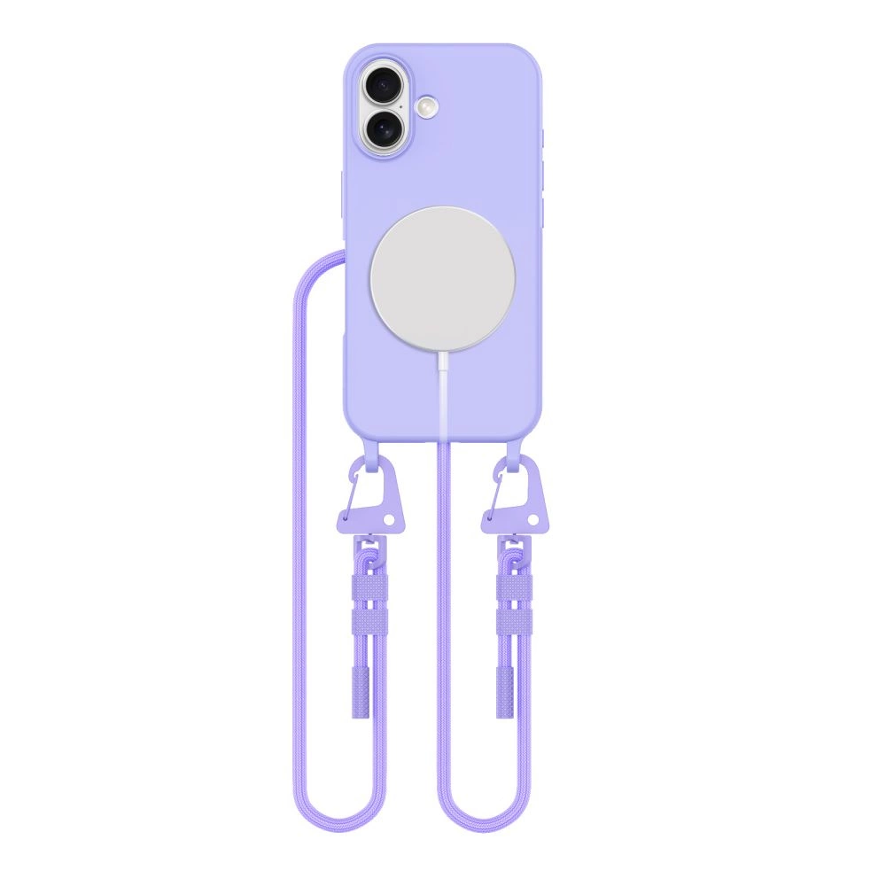 Tech-Protect MagNecklace MagSafe dėklas su dirželiu iPhone 16 - violetinis