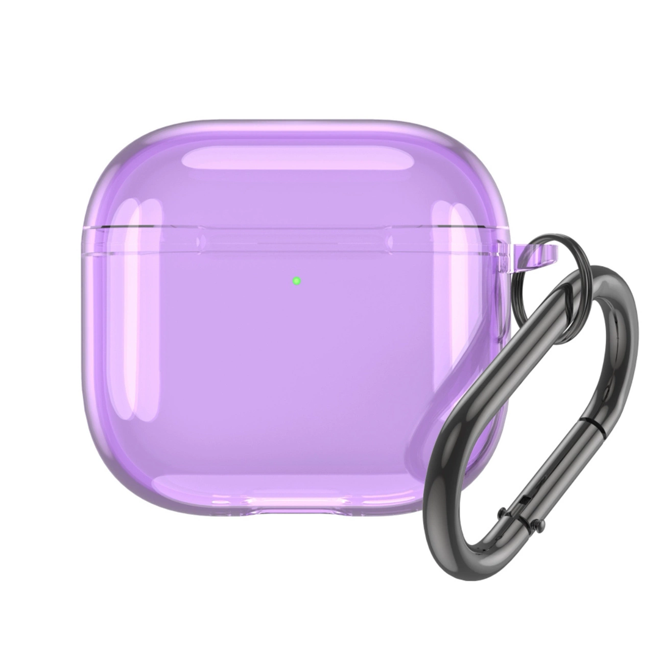 AirPods 4 skaidrus dėklas – violetinis