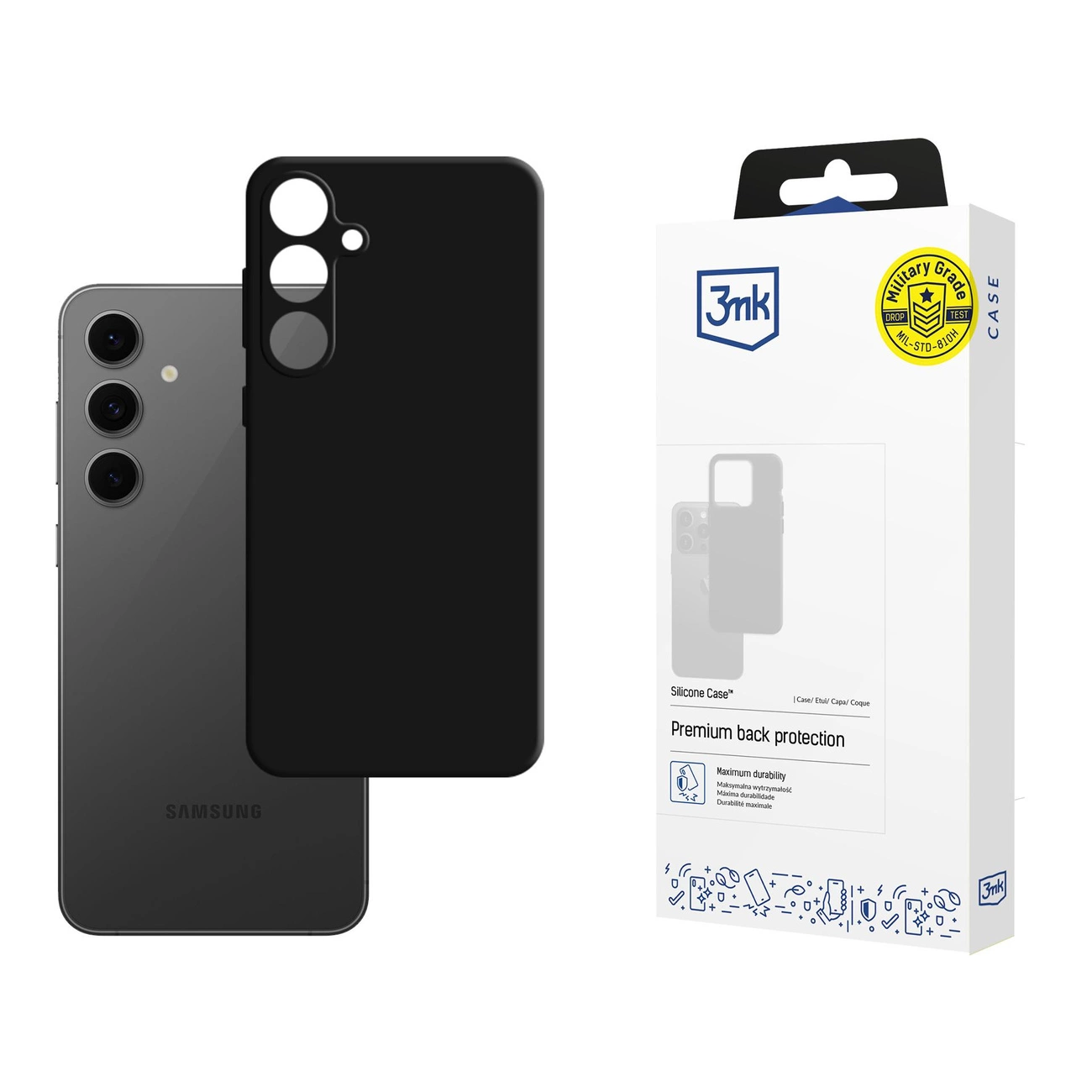3mk silikoninis dėklas Samsung Galaxy S24 FE – juodas