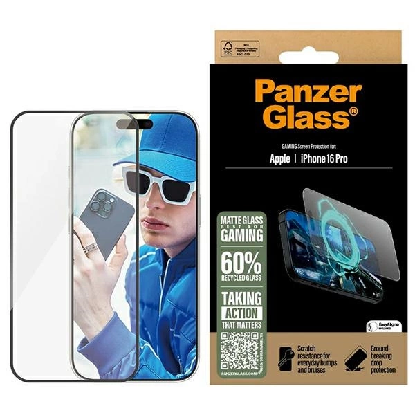 PanzerGlass Gaming ekrano apsauga iPhone 16 Pro 6.3” Ultra-Wide Fit