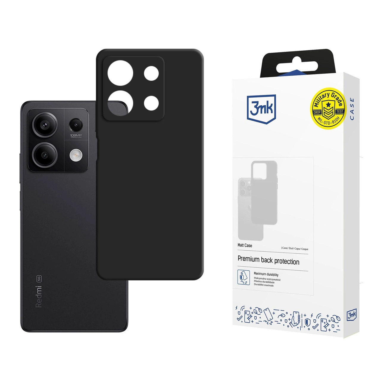 3mk silikoninis dėklas Xiaomi Redmi Note 13 5G – juodas