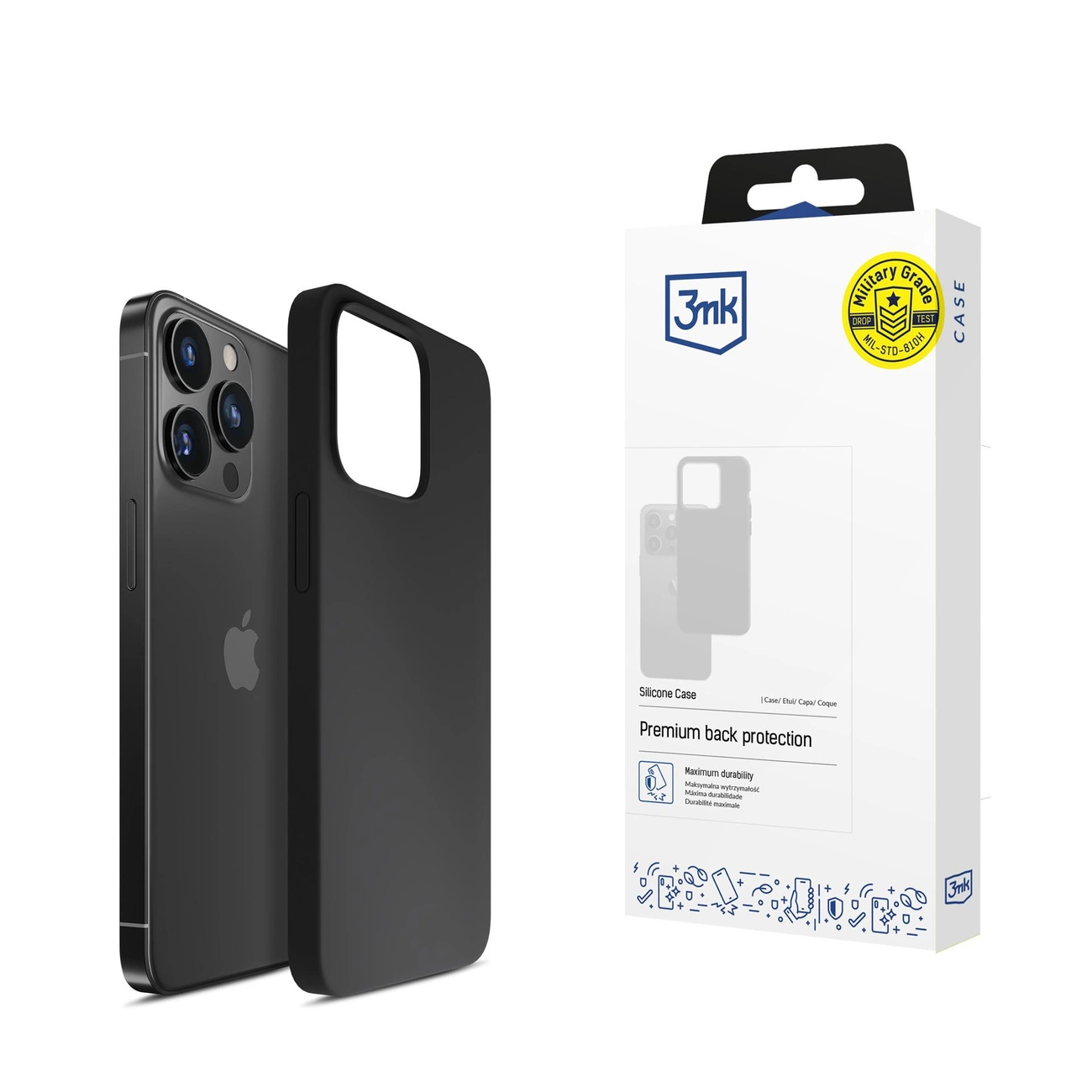 3mk silikoninis dėklas iPhone 16 Pro – juodas