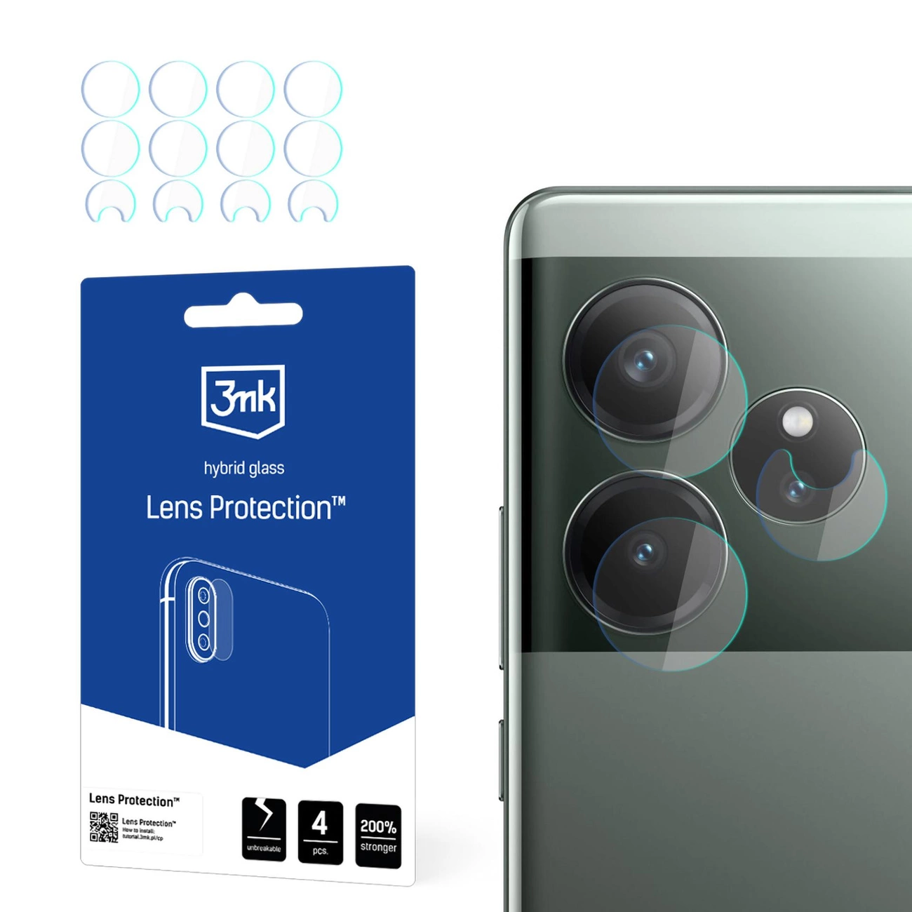 Hibridinis stiklas kameros lęšiui 3mk Lens Protection Realme GT 6T