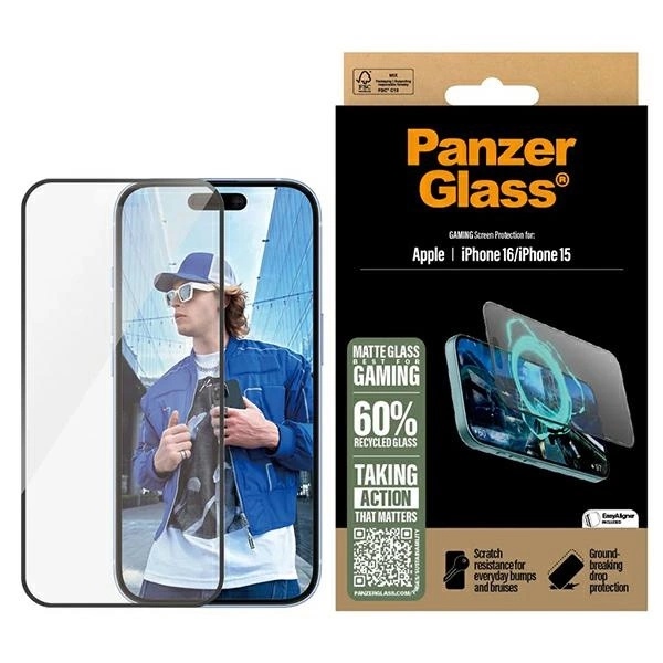 PanzerGlass Gaming ekrano apsauga iPhone 16 6.1” Ultra-Wide Fit