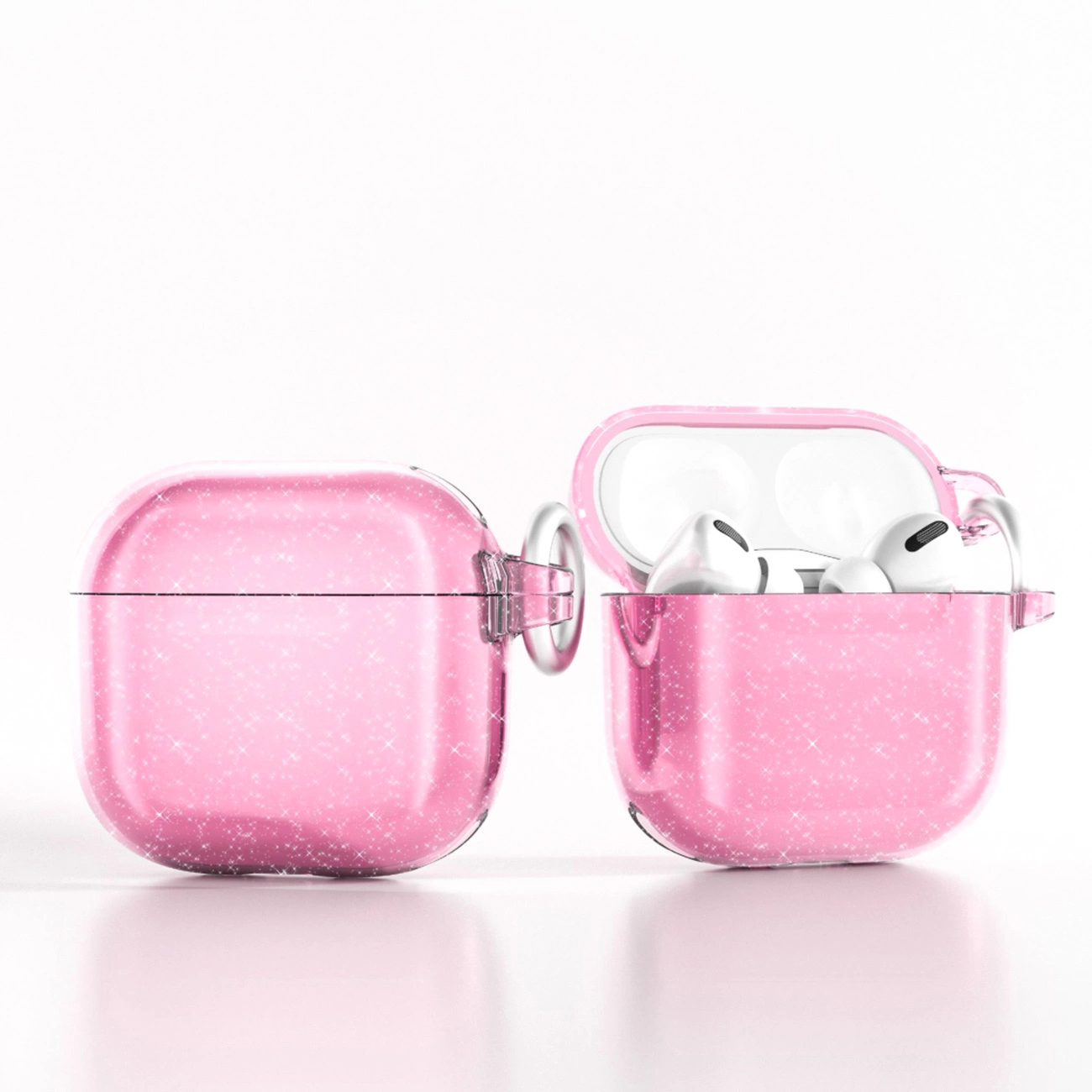 Blizgus dėklas AirPods 4 – rožinis