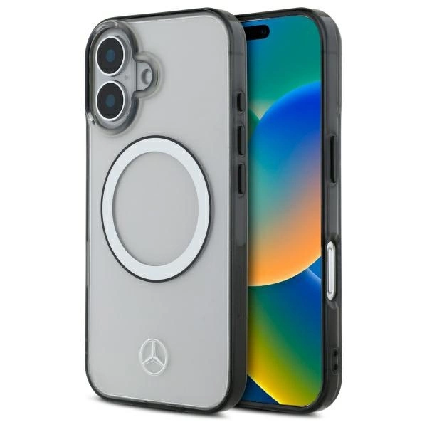 Mercedes Printed Logo MagSafe dėklas iPhone 16 - skaidrus