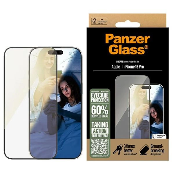 PanzerGlass EyeCare ekrano apsauga iPhone 16 Pro 6.3” Ultra-Wide Fit