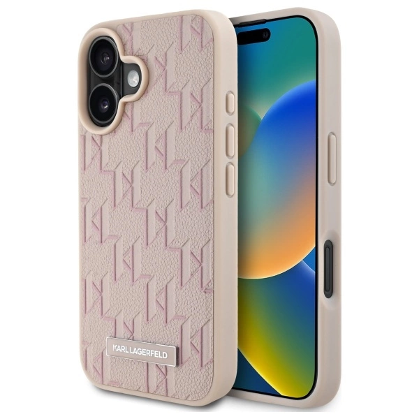 Karl Lagerfeld Hot Stamp MagSafe iPhone 16 dėklas - rožinis