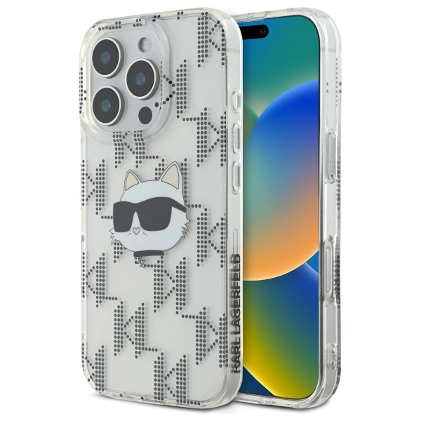 Karl Lagerfeld IML Choupette galvos elektroplated dėklas iPhone 16 Pro – skaidrus