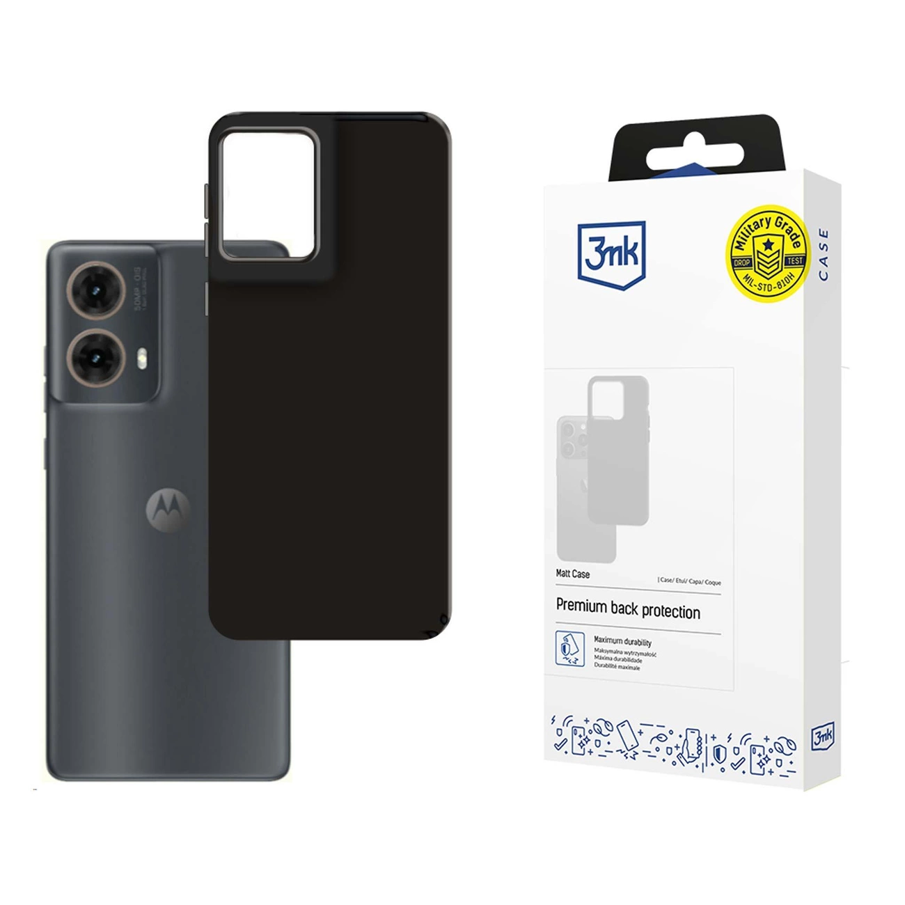 3mk Matt dėklas Motorola Moto G85 – juodas