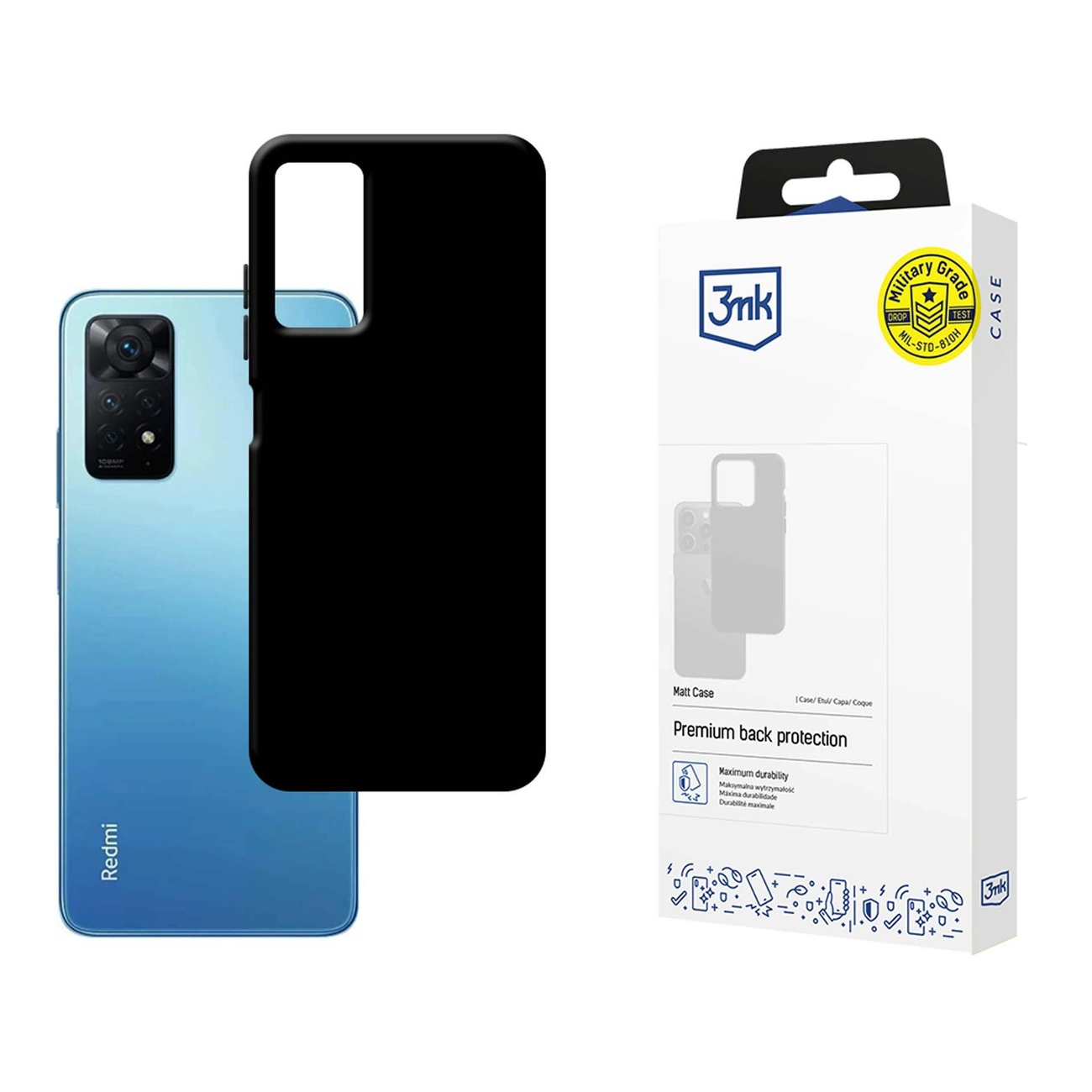 3mk Matt dėklas Xiaomi Redmi Note 12 Pro 4G – juodas