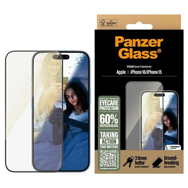 PanzerGlass EyeCare ekrano apsauga iPhone 16 6.1” Ultra-Wide Fit