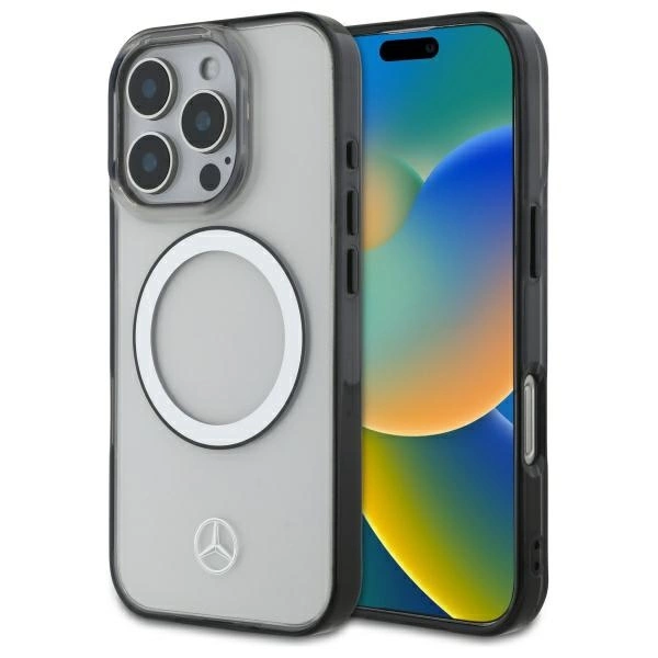 Mercedes Printed Logo MagSafe dėklas iPhone 16 Pro - skaidrus
