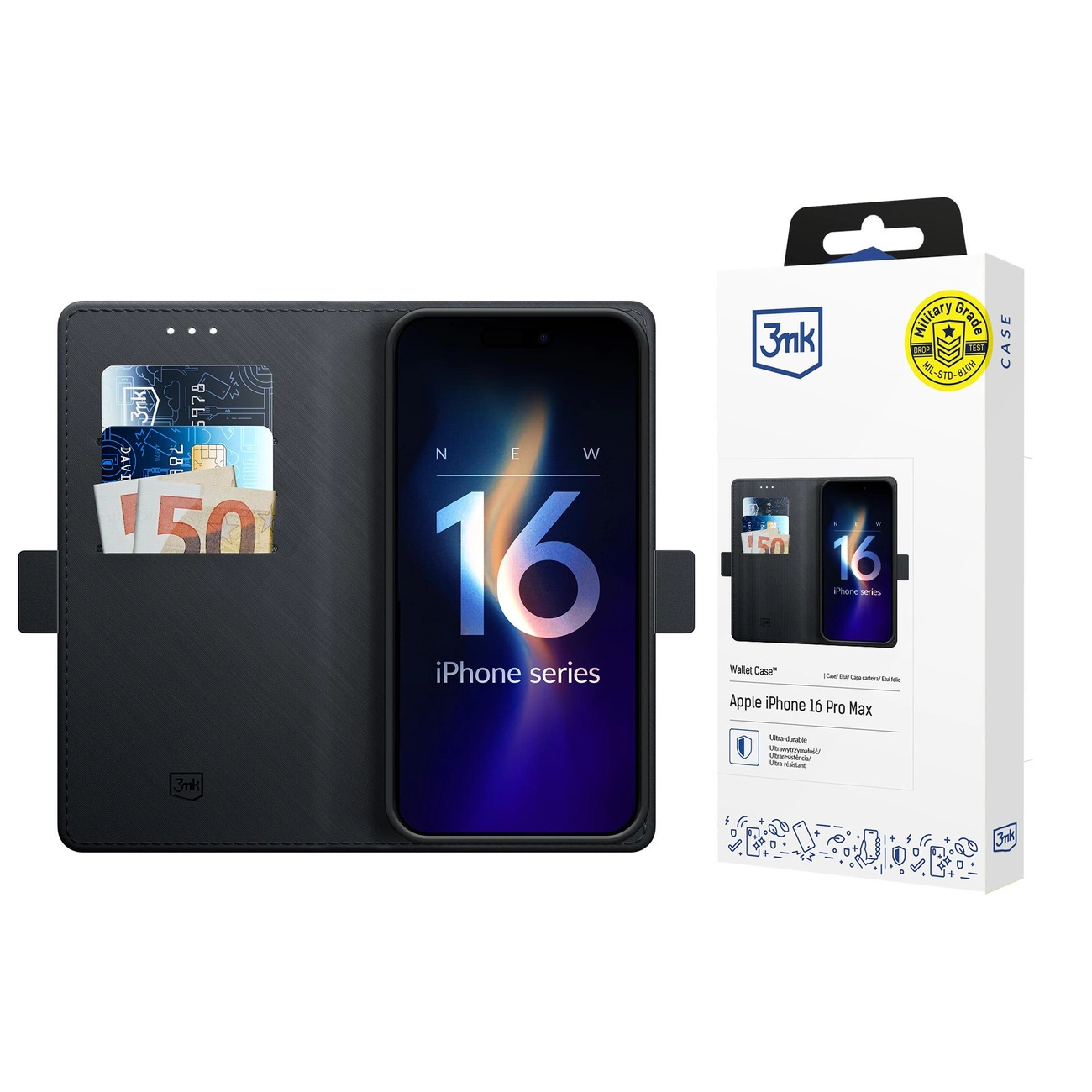3mk Wallet dėklas iPhone 16 Pro Max