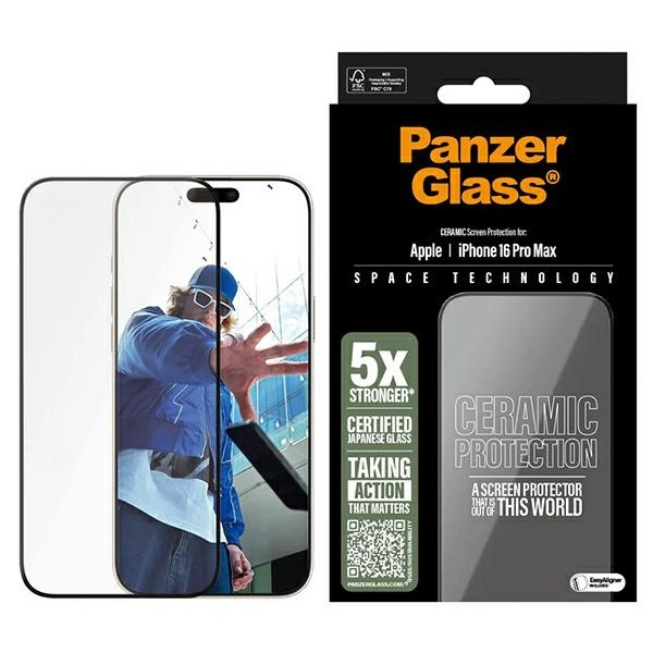 PanzerGlass keraminė ekrano apsauga iPhone 16 Pro Max 6.9” Ultra-Wide Fit