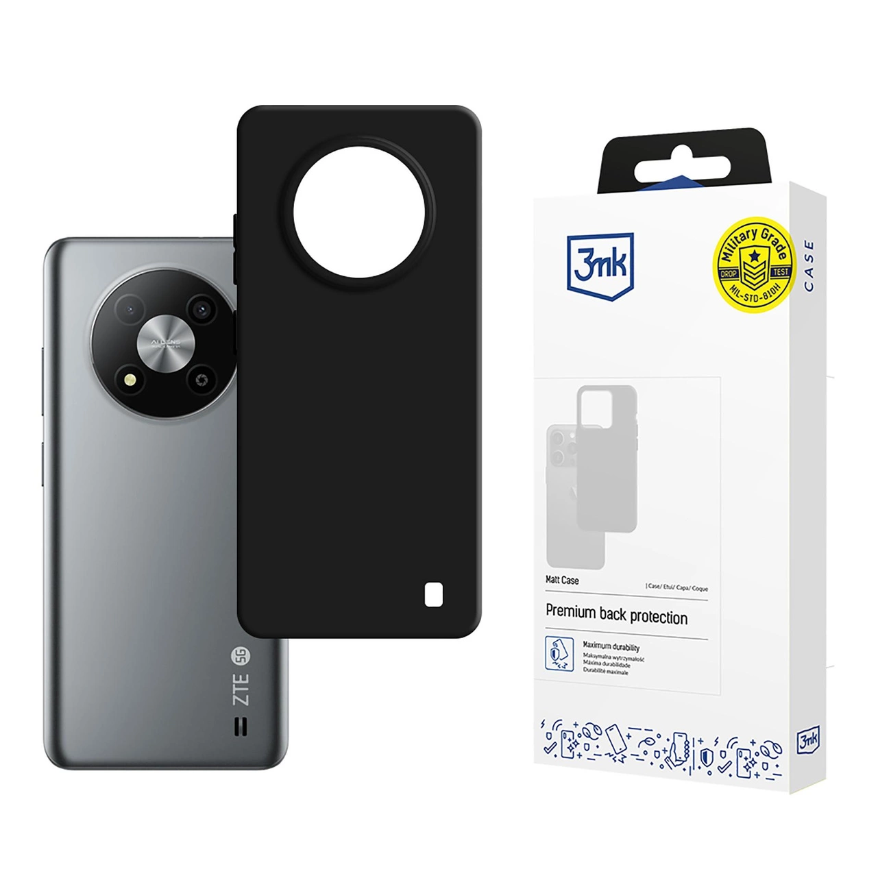 3mk Matt dėklas ZTE Blade A73 – juodas