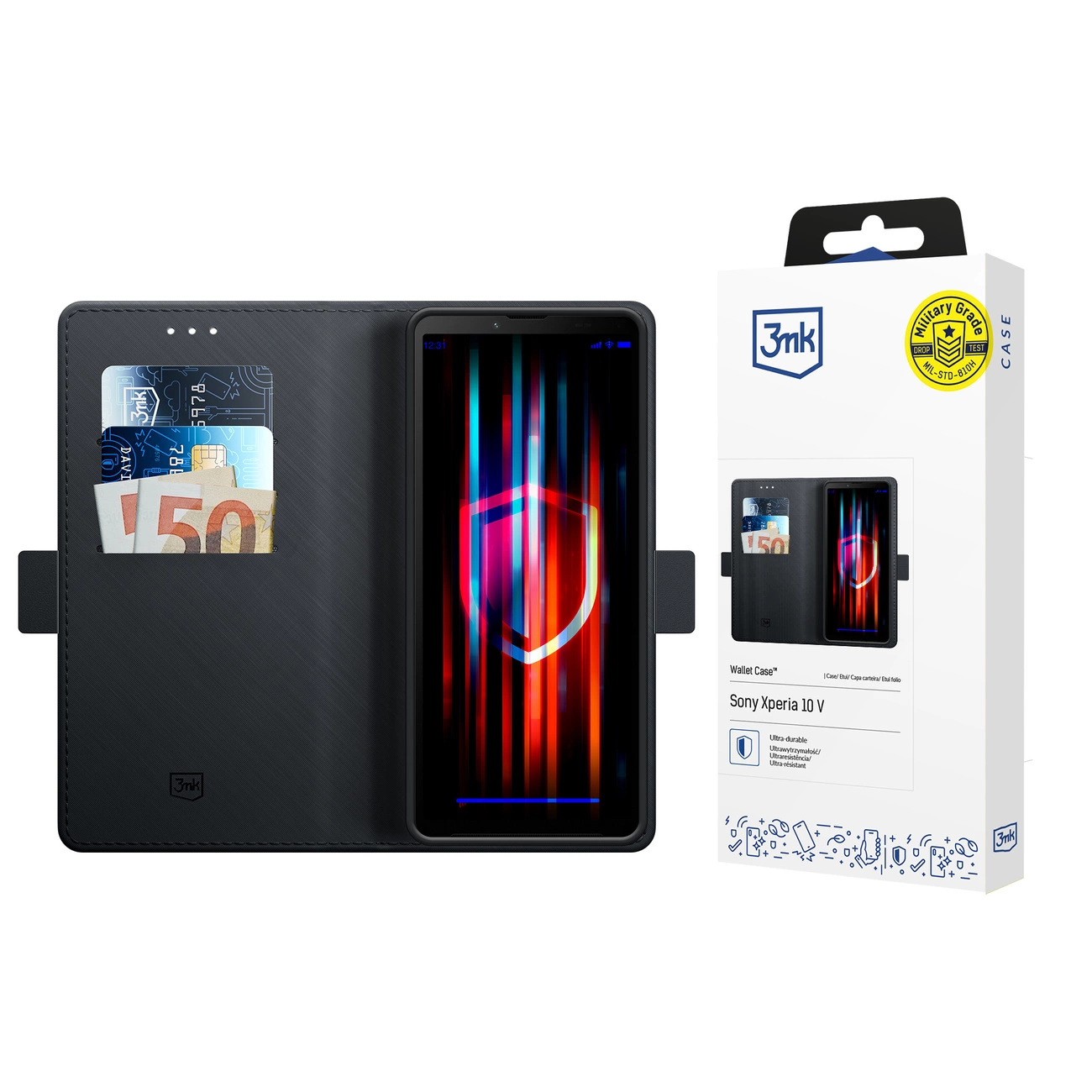 3mk Wallet dėklas Sony Xperia 10 V – juodas