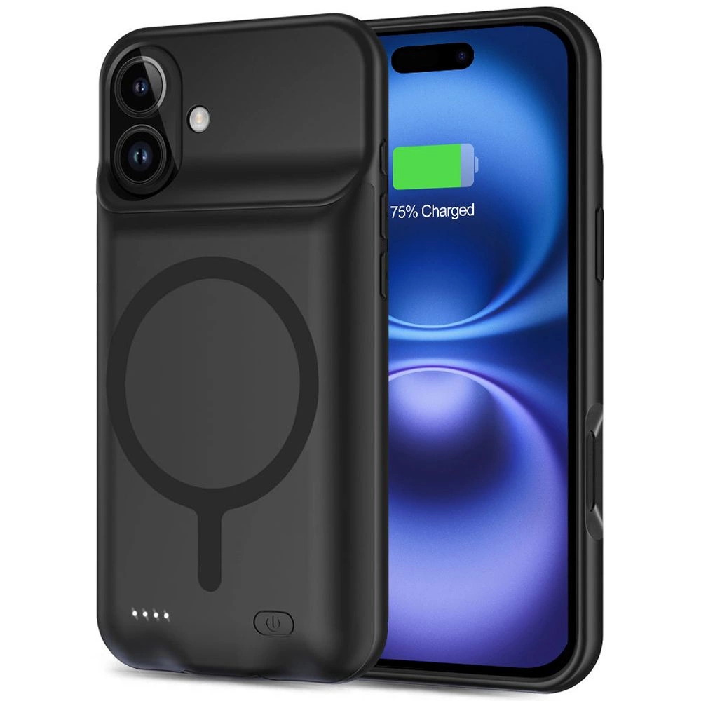 Tech-Protect PowerCase MagSafe dėklas su 7000 mAh išorine baterija iPhone 16 - juodas