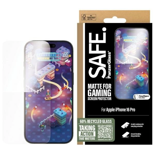SAFE žaidimų ekrano apsauga iPhone 16 Pro 6.3” Ultra-Wide Fit