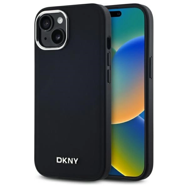DKNY paprasto logotipo MagSafe iPhone 14 dėklas - juodas