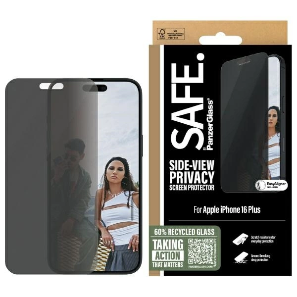 SAFE privatumo ekrano apsauga iPhone 16 Plus 6.7” Ultra-Wide Fit