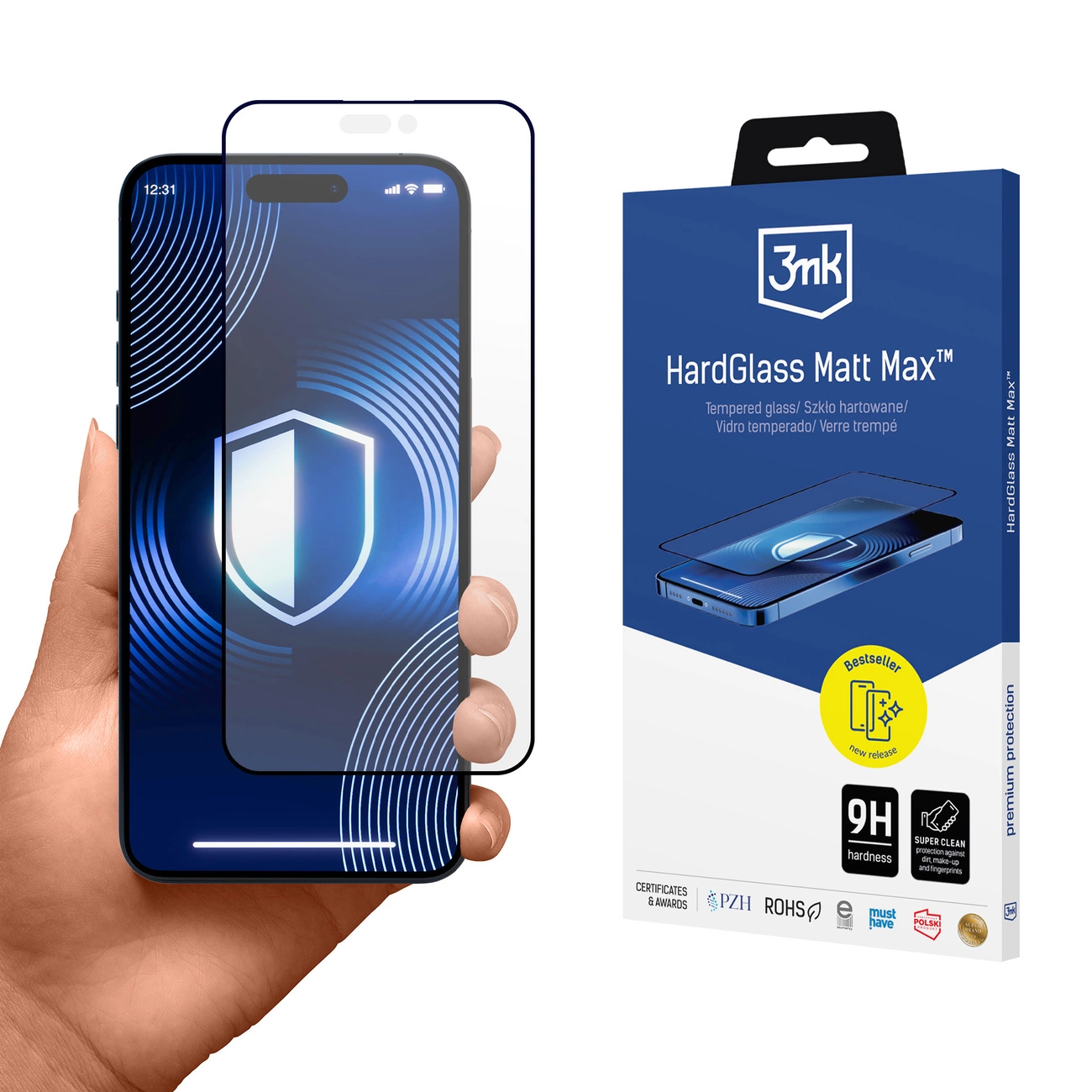 Grūdintas stiklas 3mk HardGlass Matt Max iPhone 15 Pro