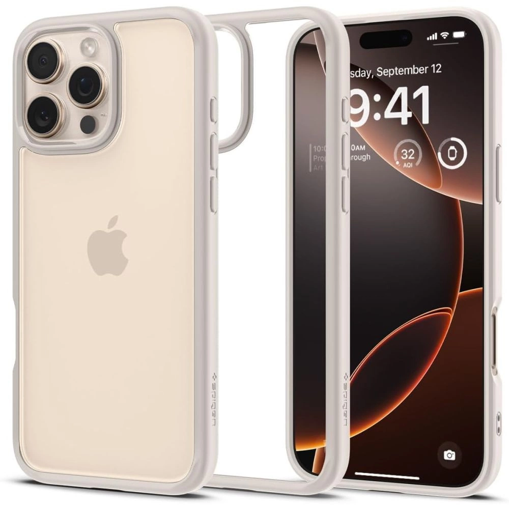 Spigen Ultra Hybrid dėklas iPhone 16 Pro Max – titano spalvos