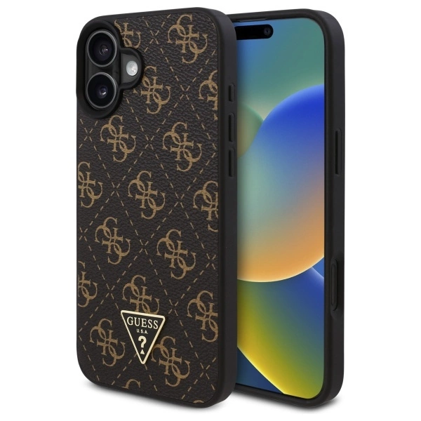 Guess naujas 4G trikampio dėklas iPhone 16 6.1” - juodas