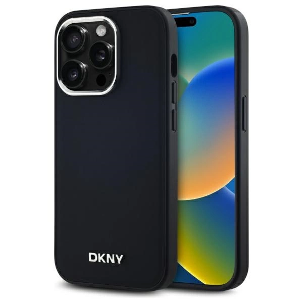 DKNY paprasto logotipo MagSafe iPhone 14 Pro dėklas - juodas