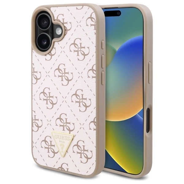 Guess naujas 4G trikampio iPhone 16 dėklas - baltas
