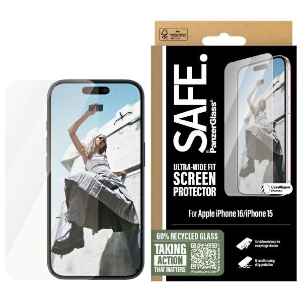 SAFE ekrano apsauga iPhone 16 6.1” Ultra-Wide Fit
