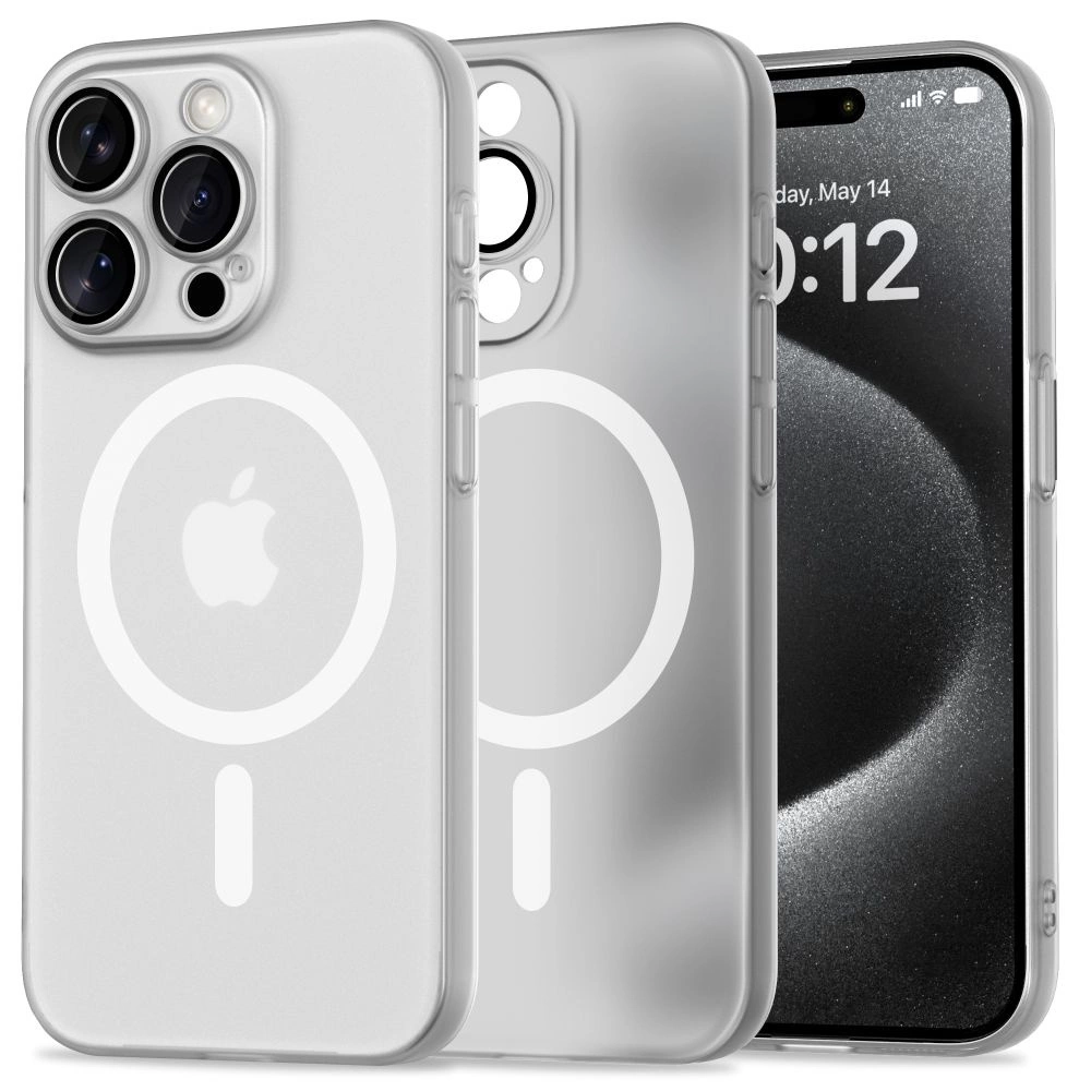 Tech-Protect MagSlim MagSafe iPhone 15 Pro dėklas - baltas