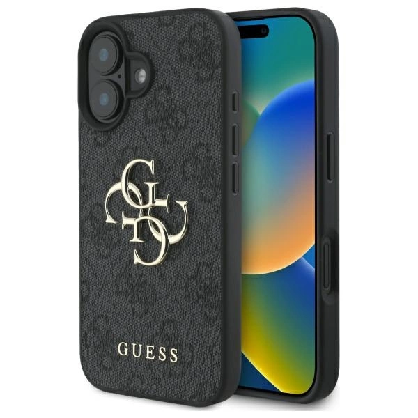 Guess 4G Big Logo dėklas iPhone 16 Plus - juodas