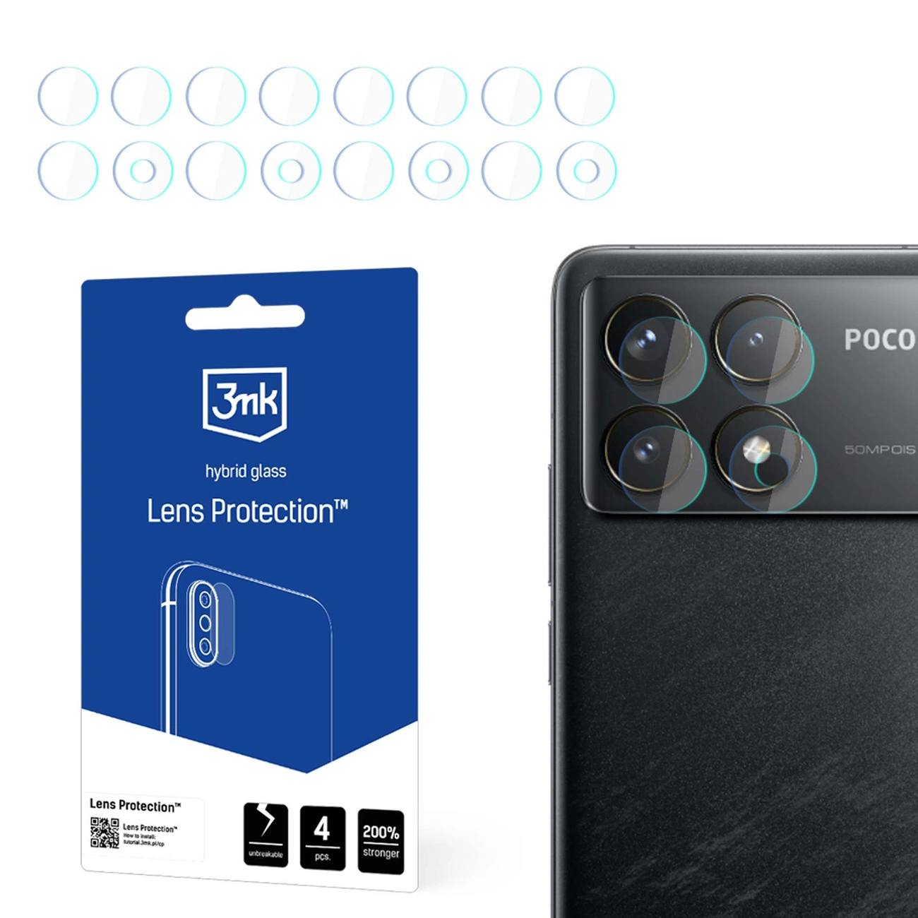 3mk Lens Protection™ hibridinis kameros stiklas Xiaomi Poco F6 Pro
