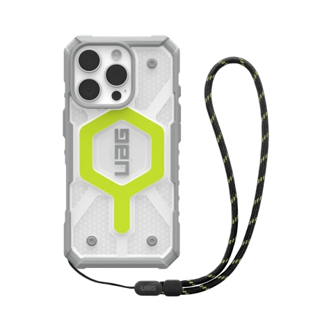 UAG Pathfinder Clear MagSafe dėklas su laikikliu iPhone 16 Pro žalias