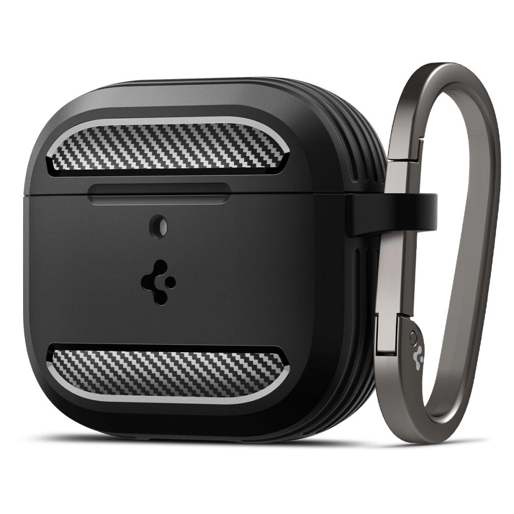Spigen Rugged Armor dėklas AirPods 4 – juodas