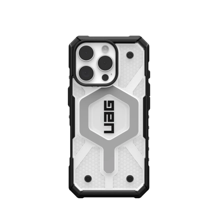 UAG Pathfinder Clear MagSafe dėklas iPhone 16 Pro baltas