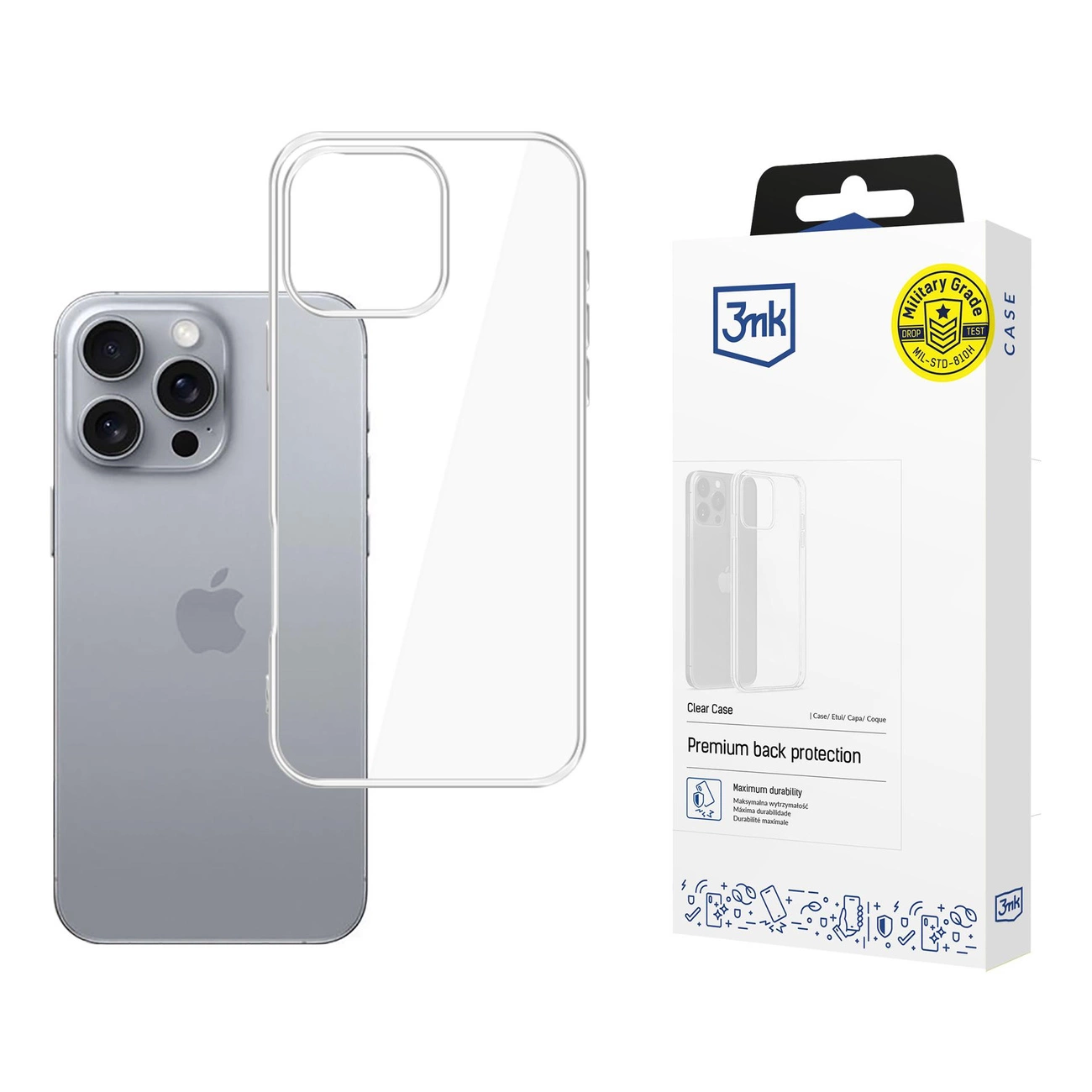 3mk Clear dėklas iPhone 16 Pro – permatomas