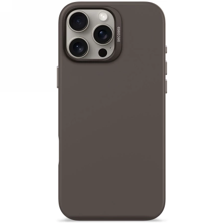 Decoded antibakterinis silikoninis nugaros dėklas su MagSafe iPhone 16 Pro Max – tamsiai rudas