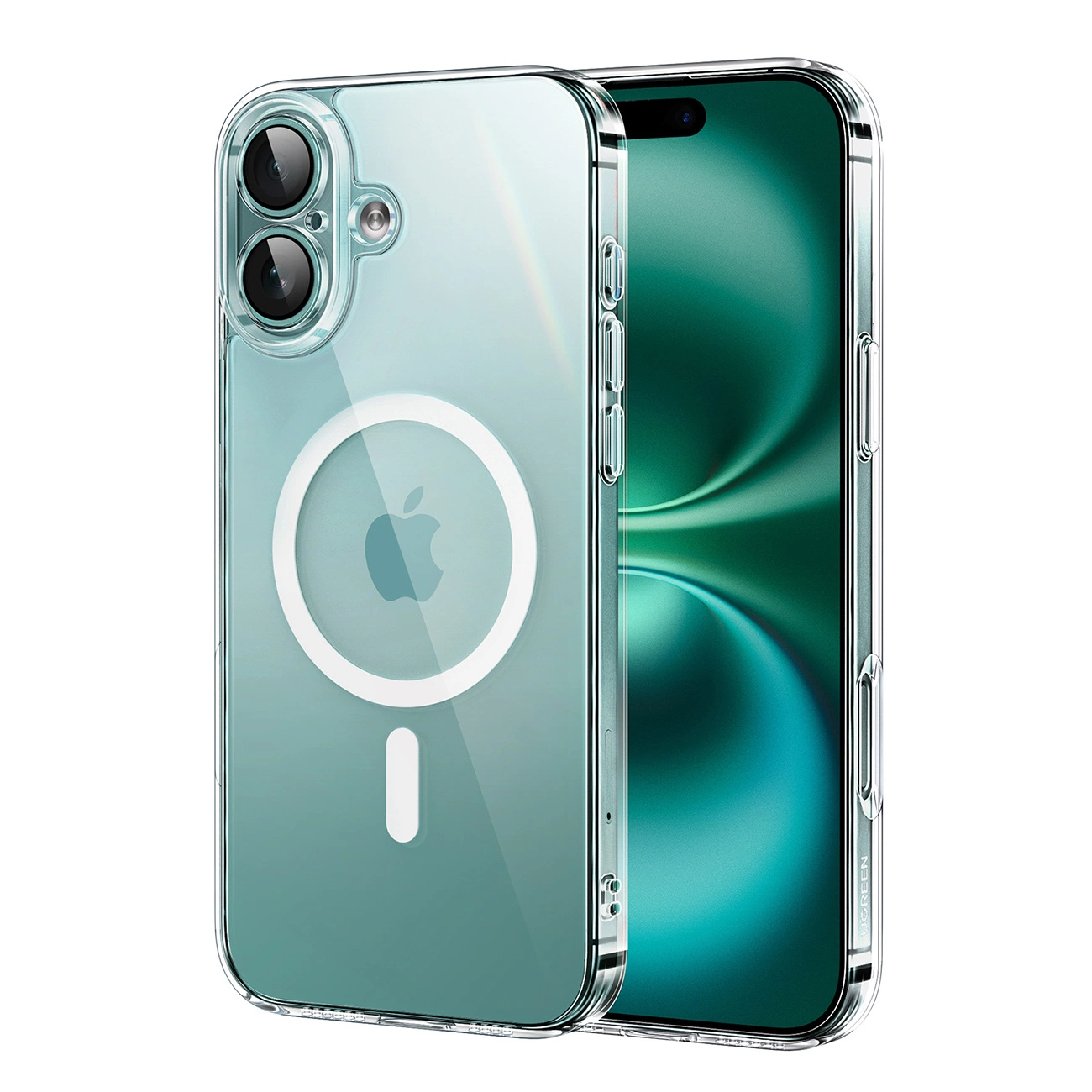 Ugreen Classy Clear magnetinis dėklas iPhone 16 Plus - skaidrus