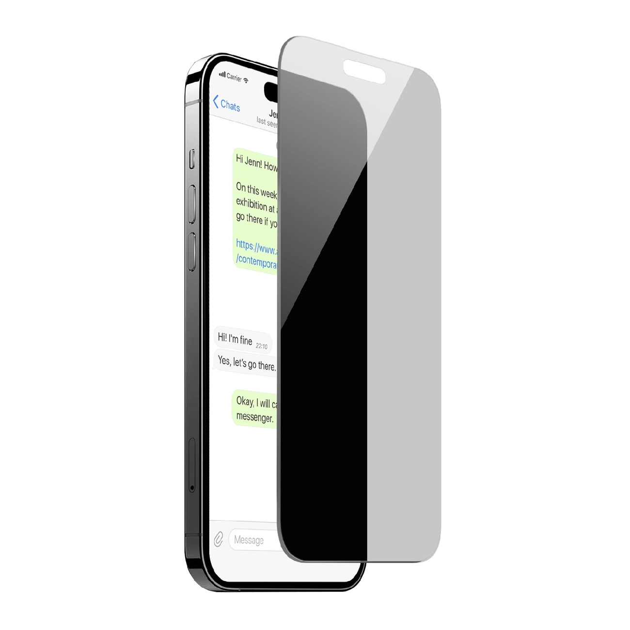 Puro privatumo grūdintas stiklas iPhone 16 Plus / iPhone 15 Plus