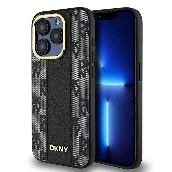 DKNY odinis languotas mono modelio MagSafe dėklas iPhone 15 Pro Max - juodas