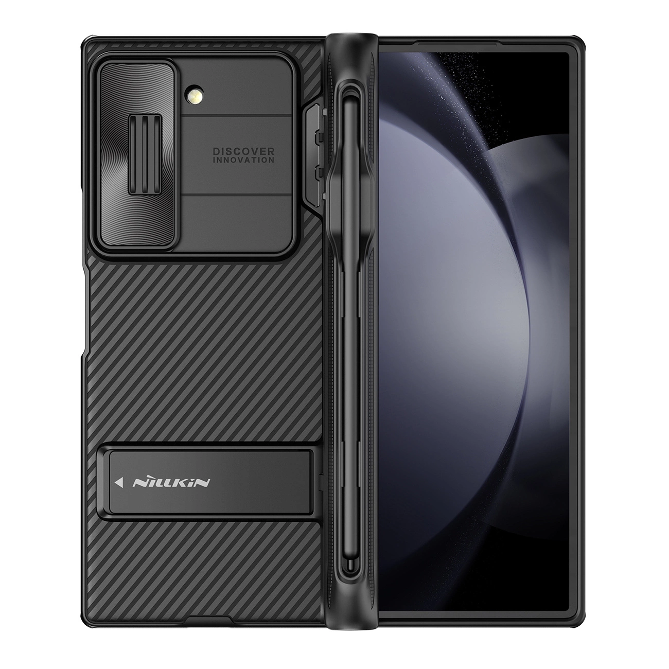 Nillkin CamShield Fold dėklas Samsung Galaxy Z Fold 6 5G su laikikliu pieštukui - juodas