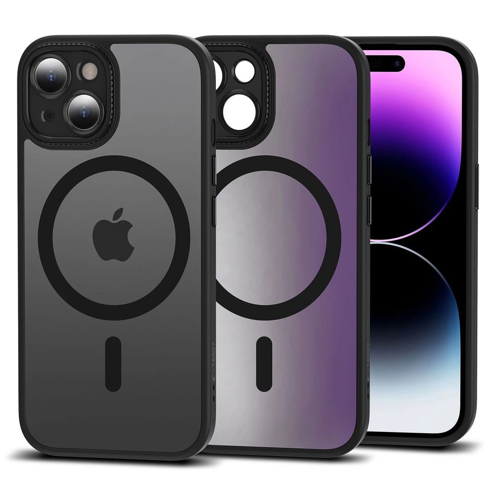 Tech-Protect MagMat Cam+ MagSafe dėklas iPhone 15 – matinė juoda