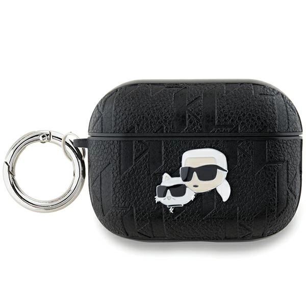 Karl Lagerfeld Monogram Karl & Choupette galvų dėklas AirPods Pro 2 – juodas