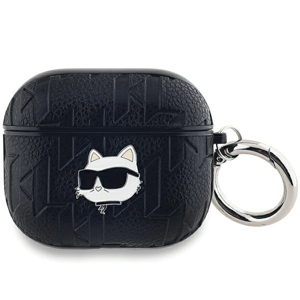 Karl Lagerfeld Monogram Choupette galvos dėklas AirPods 3 – juodas