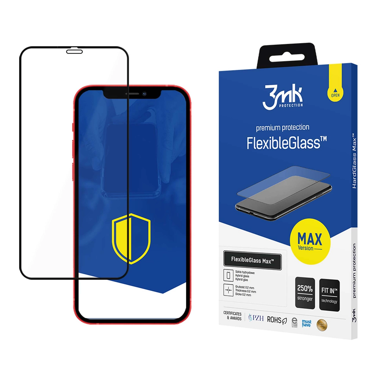 Hibridinis stiklas 3mk FlexibleGlass Max™ skirtas iPhone 12 Pro Max